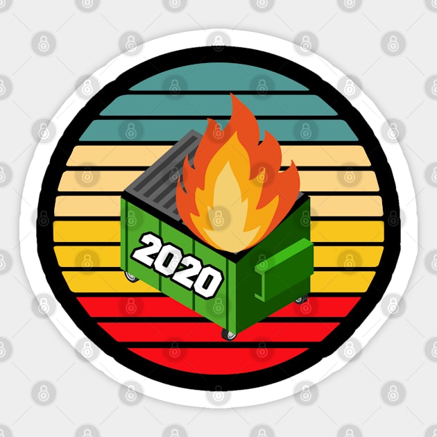 2020 Dumpster Fire Retro Vintage Style Sticker by lightbulbmcoc